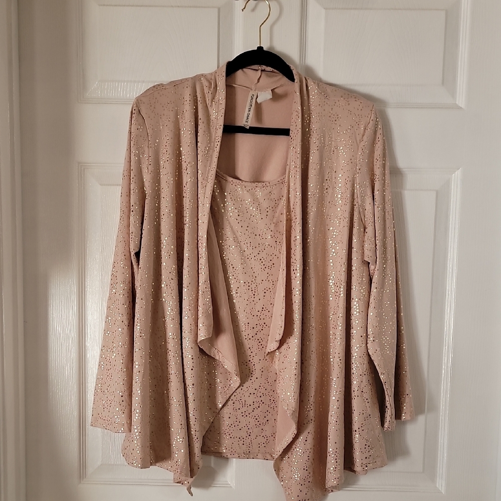 Soft Pink Waterfall Cardigan Sweater